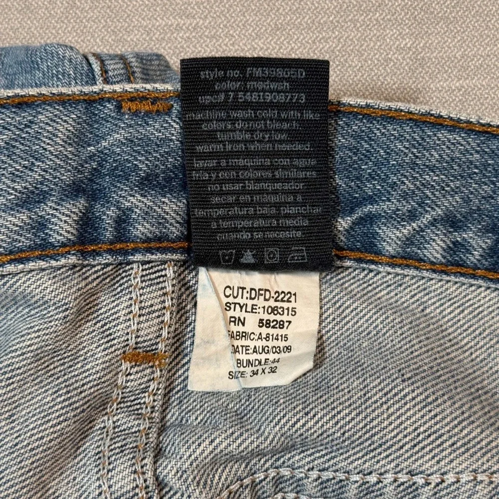 Faded Glory Medium Wash Straight Leg Jeans 34x32‎ Vintage 00s y2k Blue Denim